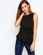 Asos Sleeveless Origami Top - Black