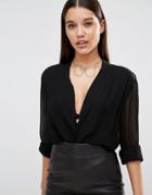 Missguided Chain Trim Choker Necklace - Silver