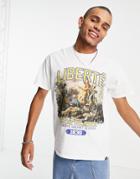 Vintage Supply Liberte Varsity T-shirt In White