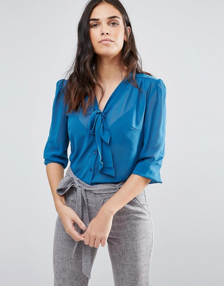 Madam Rage Pussy Bow Blouse - Green