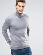 Esprit Roll Neck Cashmere Mix Sweater - Gray