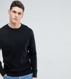 Selected Homme Tall Crew Neck Knit Sweater - Black