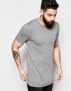 Asos Longline Knitted T-shirt In Grey Twist - Speckle Gray