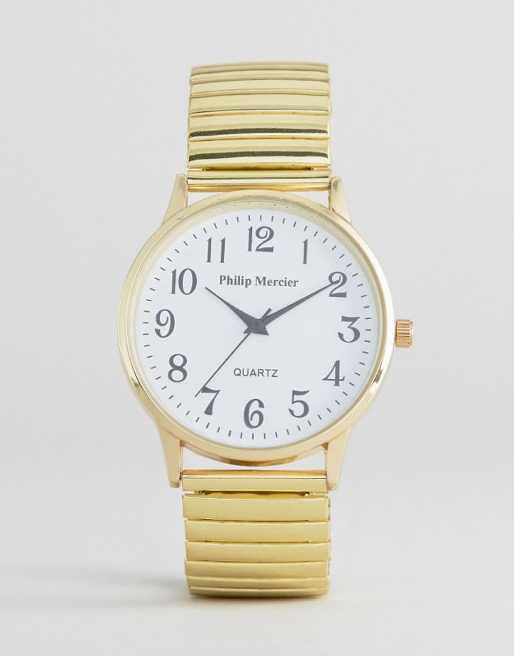 Philip Mercier Gold Bracelet Watch - Silver