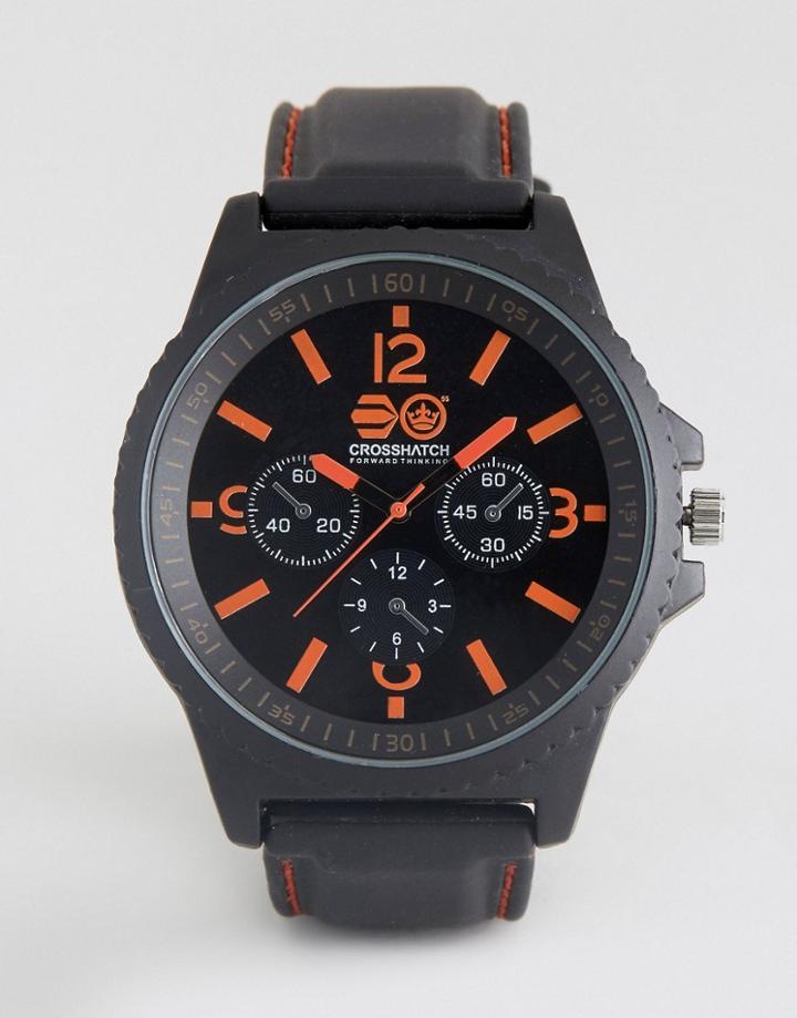 Crosshatch Black Watch With Red Markings - Black