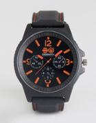 Crosshatch Black Watch With Red Markings - Black