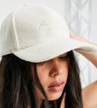 Reclaimed Vintage Inspired Cap In Ecru Towelling-white