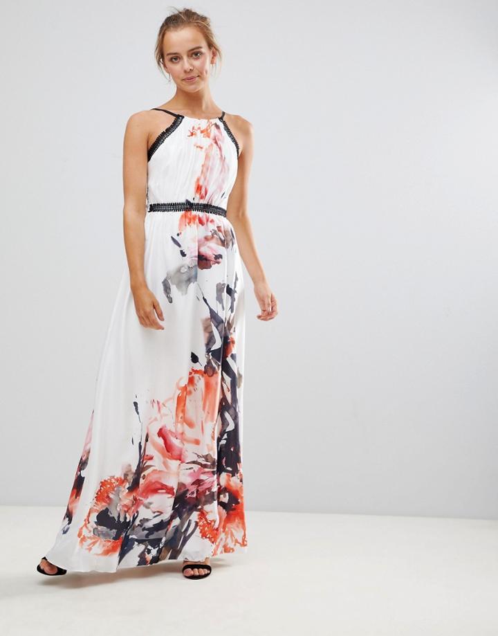 Little Mistress Border Print Maxi Dress - Multi