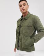 Abercrombie & Fitch Overshirt Jacket In Olive Green