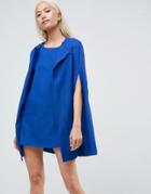 Unique21 Cape Shift Dress - Blue