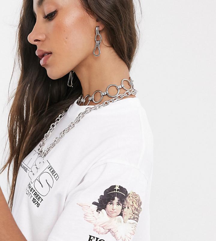 Fiorucci New York Angels Logo T Shirt In White