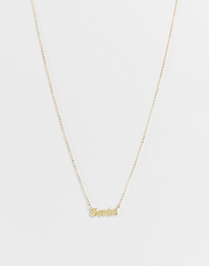 Madein Gemini Horoscope Script Necklace In Gold