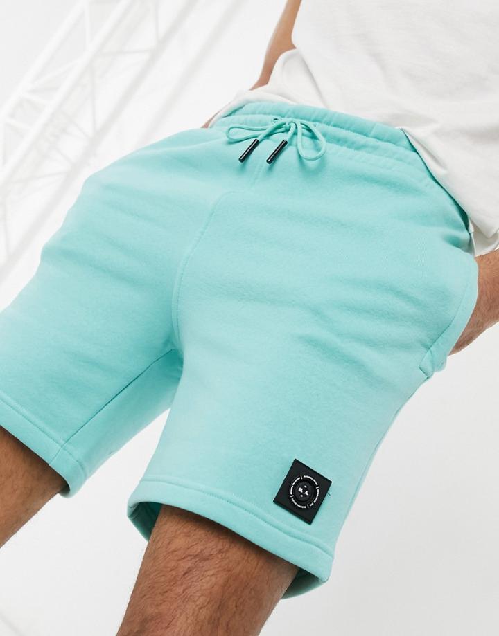 Marshall Artist Siren Zip Jersey Shorts In Aqua-blues
