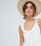 Mango Cherry Print Crop Cami Button Through In White