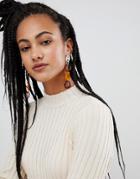Gogo Philip Resin Mix Statement Earrings - Brown