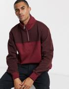 Weekday Markus Blocked Sweatshirt In Red