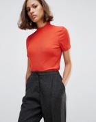 Wood Wood Felicia Mid Neck Top - Red