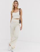 Glamorous Relaxed Wide Leg Pants In Fine Knit Two-piece