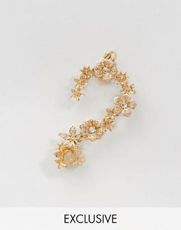 Her Curious Nature Metal Ornate Ear Cuff - Gold