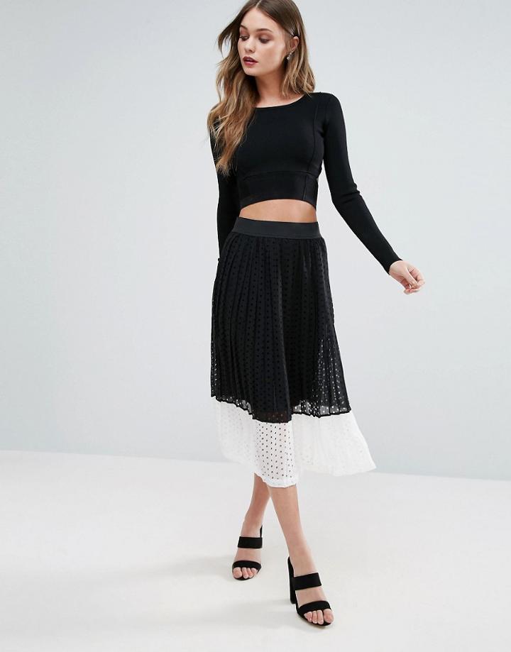 Amy Lynn Cut Out Dot Skirt - Black