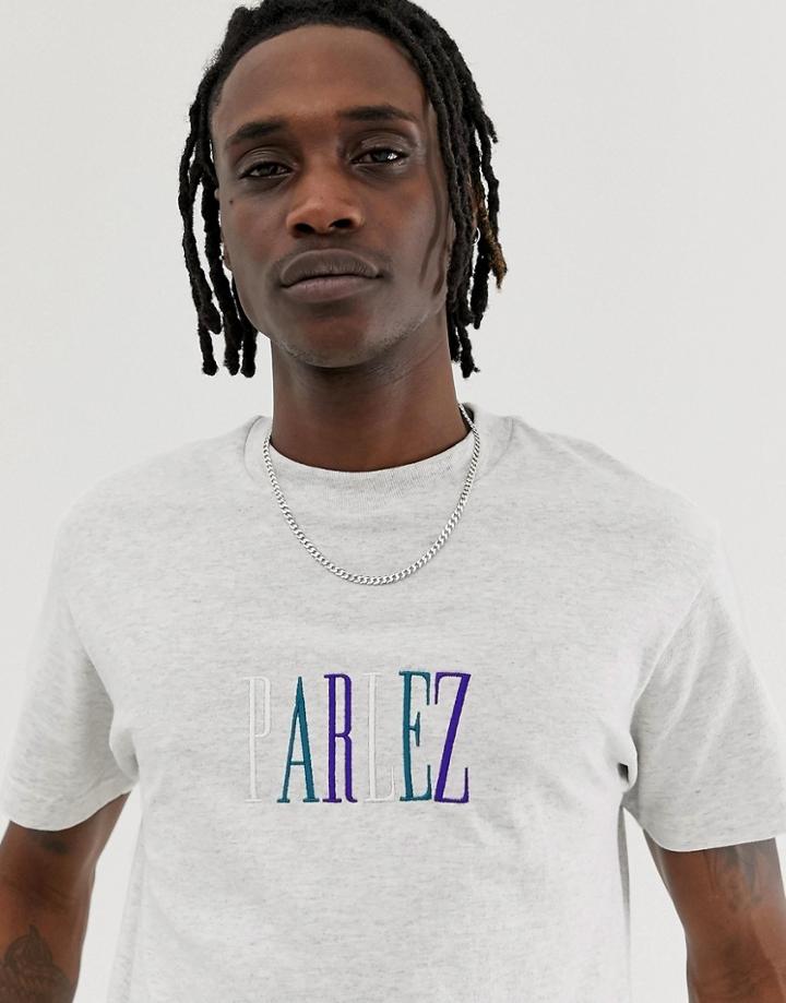 Parlez Anderson T-shirt With Embroidered Multi Color Logo In Gray