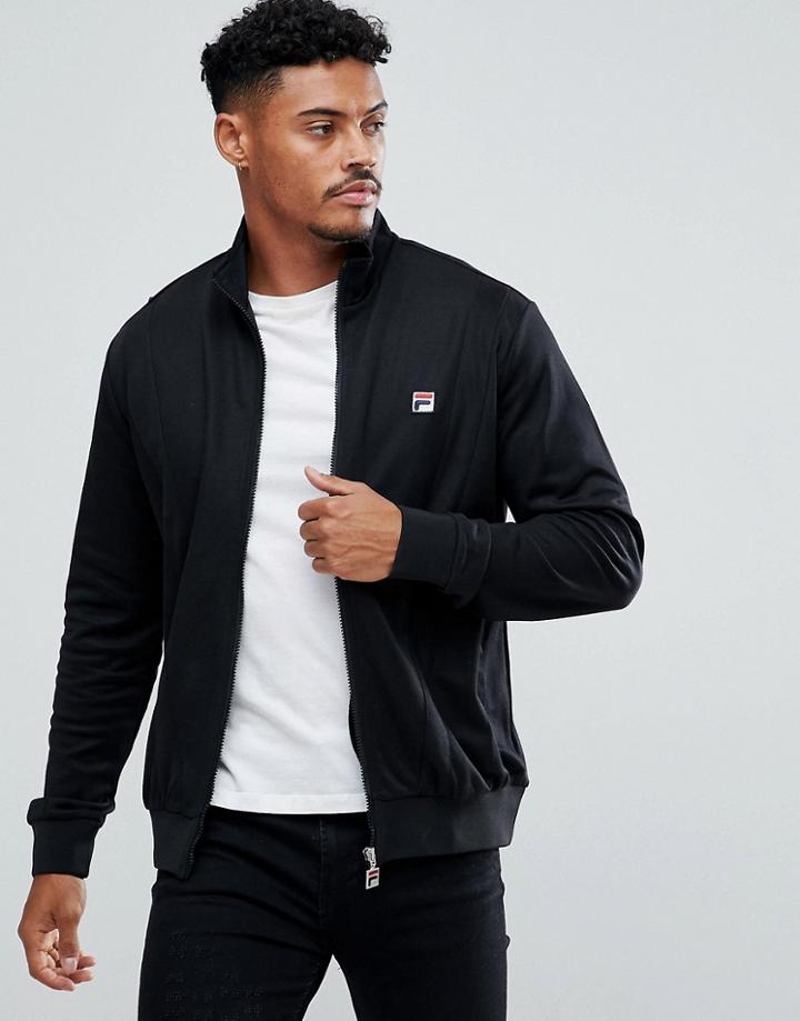 Fila Vintage Track Jacket With Front Panel - Black
