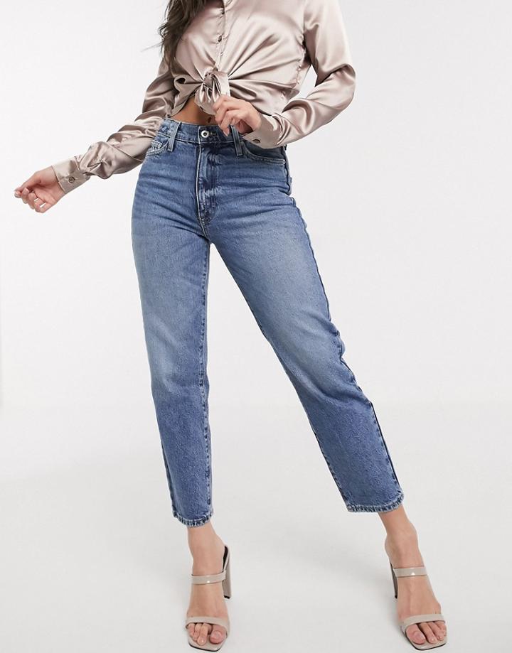 River Island Straight Leg Jeans In Blue-blues