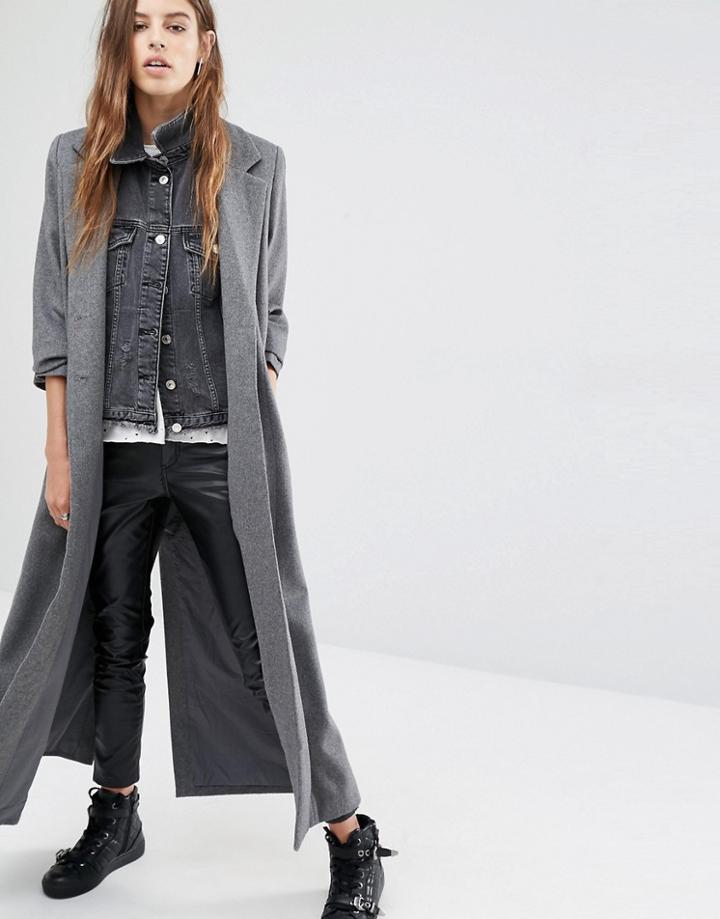 Religion Maxi Wool Coat - Gray