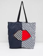 Lulu Guinness Stripe Foldaway Shopper Bag - Multi