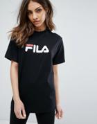 Fila Oversized Boyfriend T-shirt With Chest Logo - Black