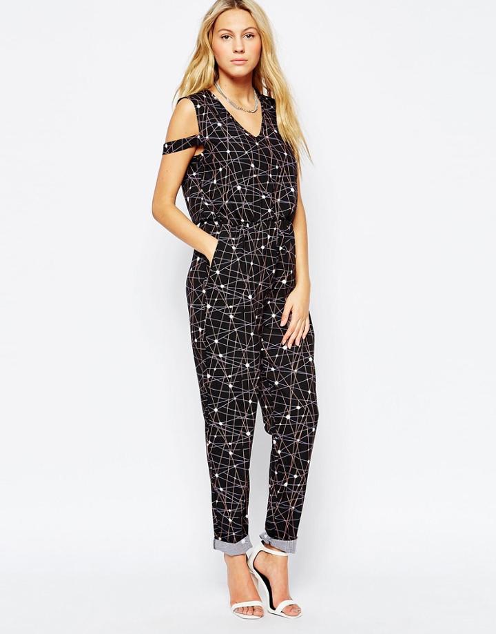 Neon Rose Supernova Jumpsuit - Black