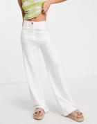 Emory Park Wide Leg Linen Pants In Off-white