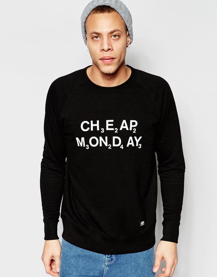 Cheap Monday Crew Sweatshirt Rules Chemical Logo Print In Black - Black
