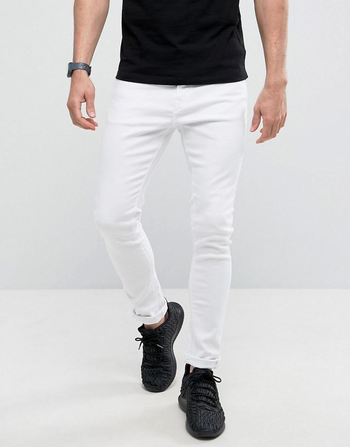 Pull & Bear Super Skinny Jeans In White - White