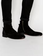 Hudson London Howlett Suede Zip Boots - Black