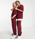 Collusion Unisex Sweatpants In Burgundy-red