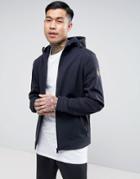 Napapijri Addison Softshell Jacket Hooded Zipthru In Navy - Navy