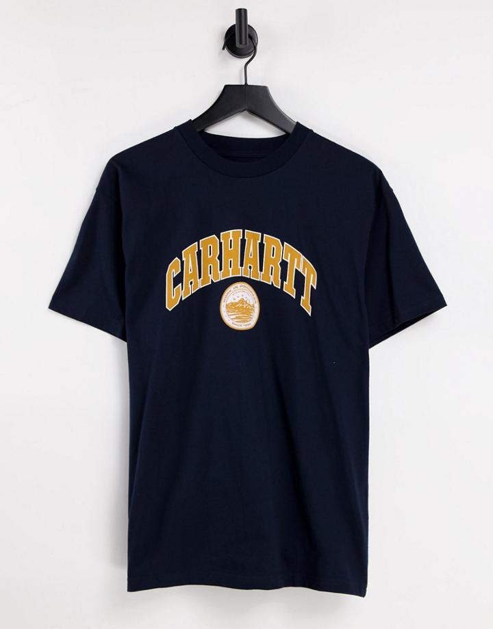 Carhartt Wip Berkeley Script T-shirt In Navy
