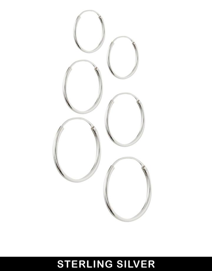 Asos Multipack Sterling Silver Hoop Earrings