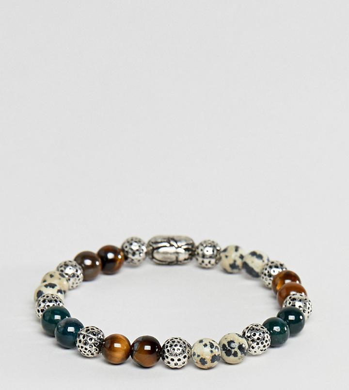 Reclaimed Vintage Inspired Plus Beaded Bracelet With Semi Precious Stone Exclusive To Asos - Multi