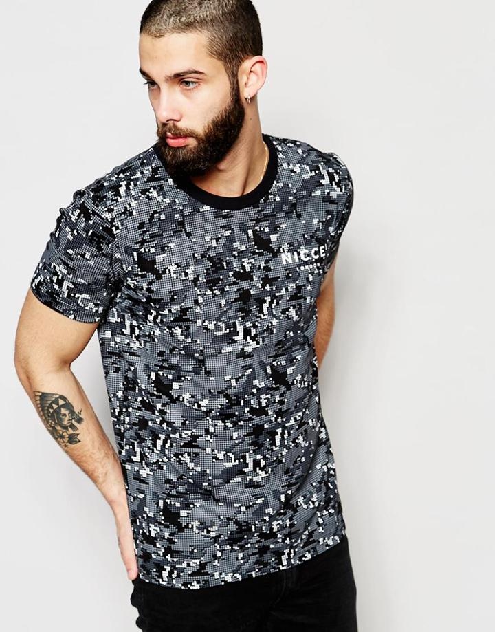 Nicce Dot Camo T-shirt - Black