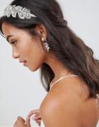 Asos Design Bridal Beaded Jewel Vine Headband - Silver