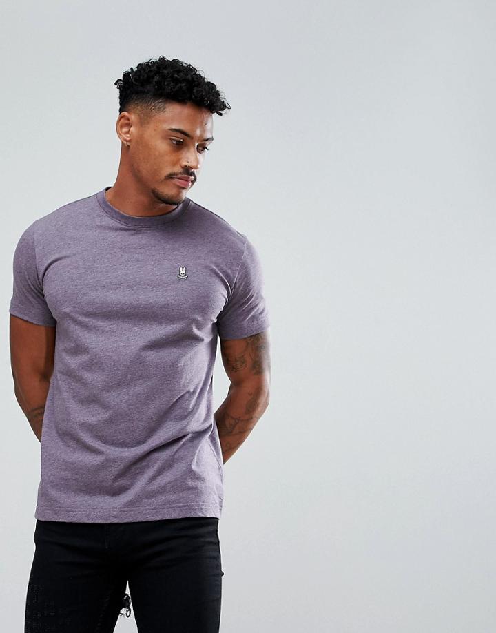 Psycho Bunny Crew Neck T-shirt Regular Fit In Purple Marl - Purple
