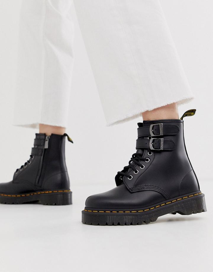 Dr Martens 1460 Alternative Buckle Chunky Leather Boot In Black