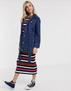 Brave Soul Portland Utility Denim Jacket With Tie Waist-blues