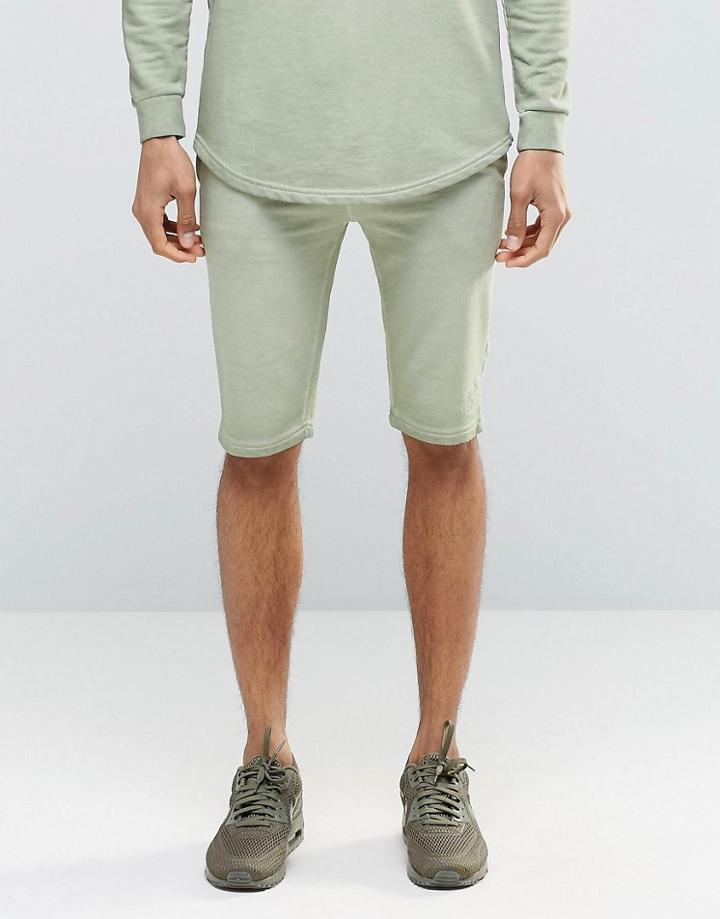 Siksilk Slouch Shorts In Over Dye - Khaki