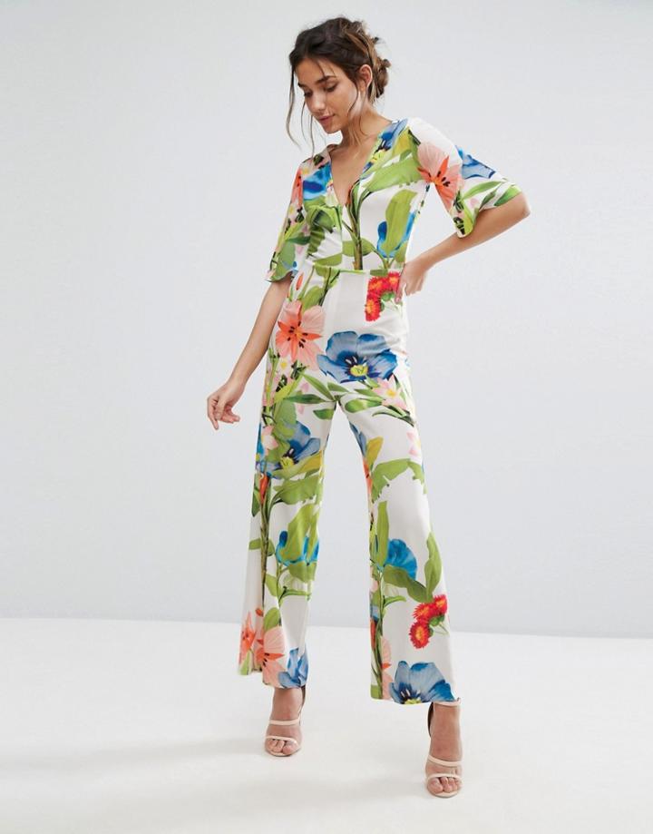 Every Cloud Palm Print Jumpsuit - Multi