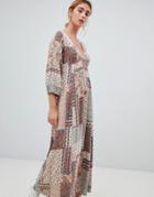 Pull & Bear Paisley Print Dress - Cream