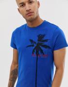 Religion T-shirt With Palm Print-blue