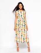 Jovonna Maxi Dress In Stripe And Floral Print - Floral